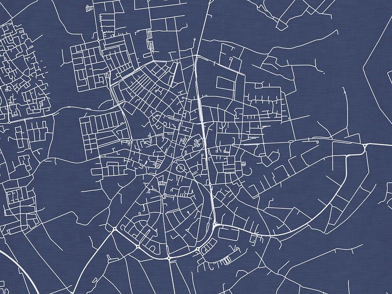 Carte de Valkenswaard en bleu royal par De Kaartenwinkel