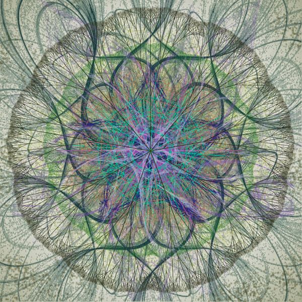 Mandala, grey green by Rietje Bulthuis