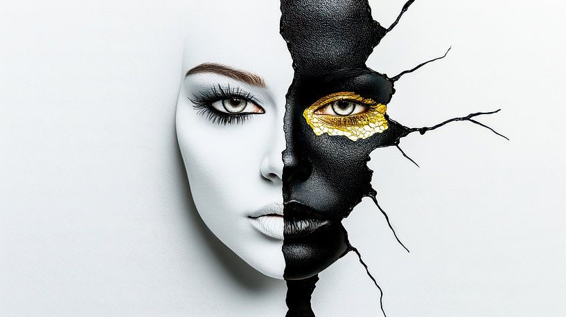 Dualité de l'être - Opposés brisés par Klaus Tesching - Art-AI