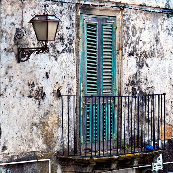 Medieval façade in the famous mountain village of Forza d'Agro by Silva Wischeropp