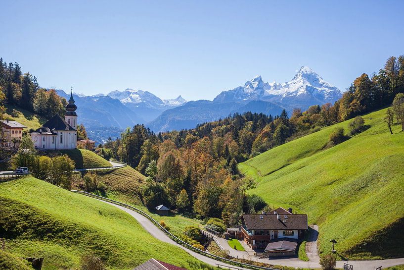 Maria Gern pilgrimage church with Watzmann by Torsten Krüger