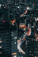 Lichtsporen boven Tokyo