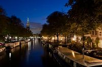 Prinsengracht met Westertoren, blauw uurtje