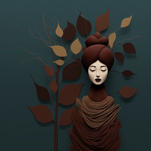 Abstrakter Mystischer Tanz im Wald von Karina Brouwer