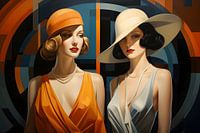 Twee dames in tijdloze art-decostijl