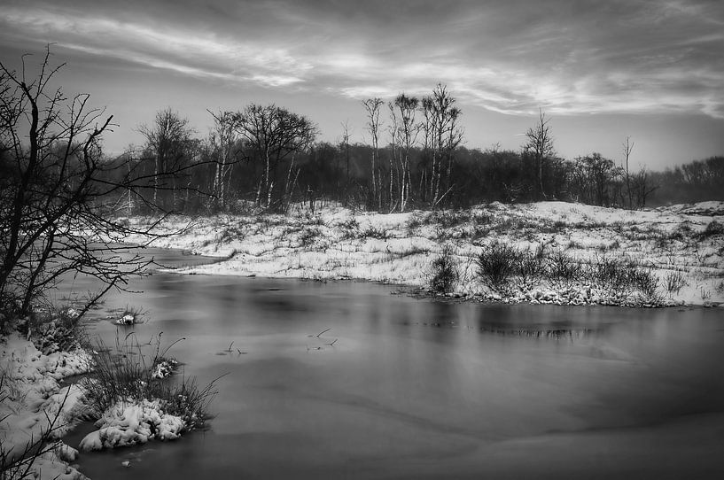 Schnee Landschaft Natur schwarz und weiß von By Marjolein Design