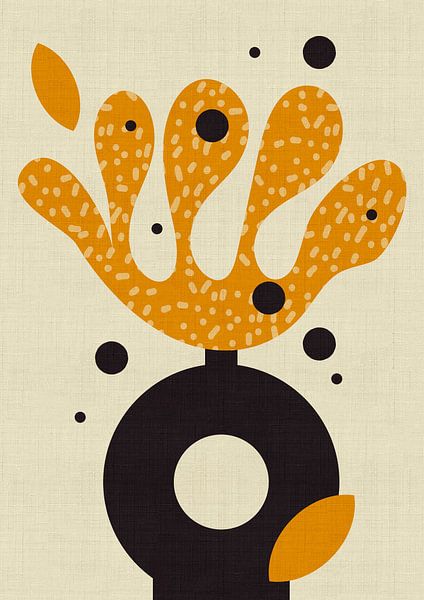 silhouette florale avec vase par Ana Rut Bre