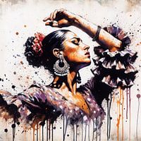 Watercolor Flamenco Dancer #1