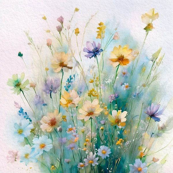 Peinture estivale de fleurs sauvages par Studio Pieternel