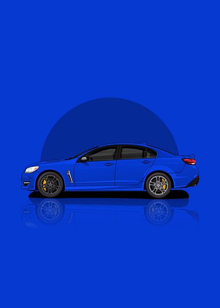 Kunst Auto chevrolet ss blau von D.Crativeart