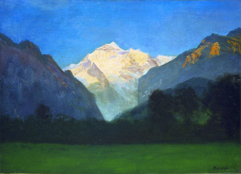 Albert Bierstadt, View of Glacier Park or Sunset on Peak by Atelier Liesjes