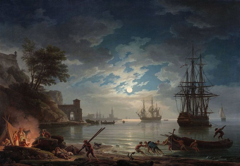 Claude Joseph Vernet,Mondlicht von finemasterpiece