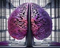 AI landschap met brain