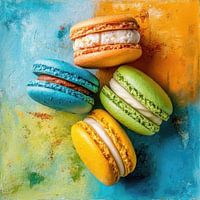 Macarons im Warhol-Stil – Fröhliche Pop-Art-Collage