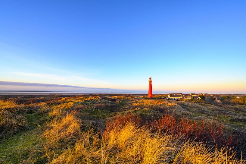 Schiermonnikoog Panoramablick in den Dünen mit dem Leuchtturm von Sjoerd van der Wal Fotografie