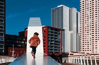 Street picture on the Rijnhaven bridge in Rotterdam