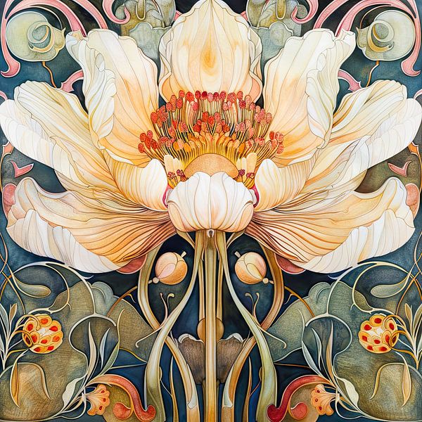 Flower art illustration decorative art by Vlindertuin-Art