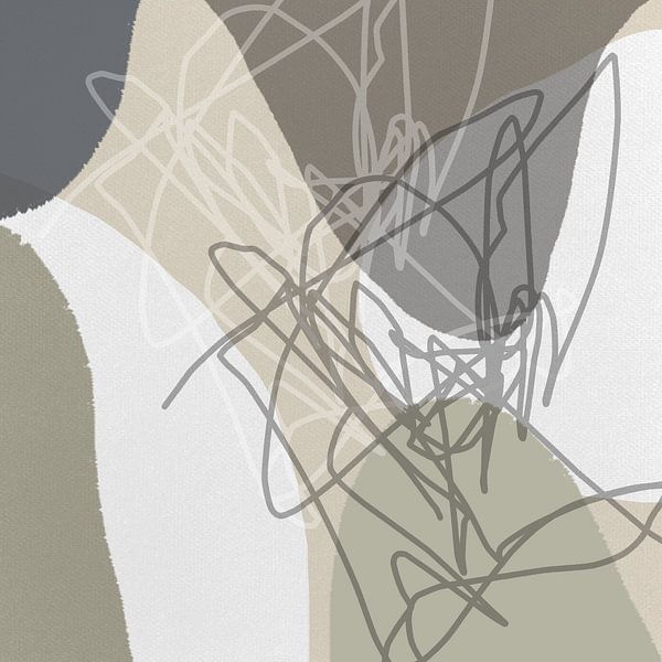 Abstrakte Pastell-Twists. Minimalistisch in beige, grau, weiß, taupe von Dina Dankers