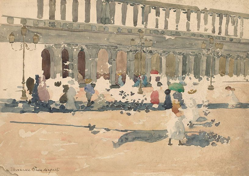 Maurice Prendergast-Cafe Florian à Venise par finemasterpiece