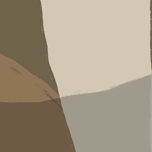 Abstrakte Kunst. Linien in weiß, braun, taupe II von Dina Dankers