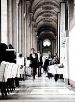 Paris, Cafe Marly at the Louvre Museum.