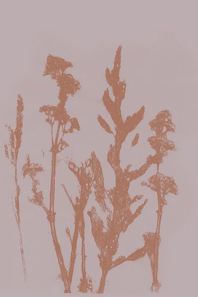 Pastell Botanicals. Pflanze in braun und rosa Nr. 7 von Dina Dankers