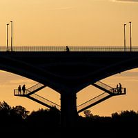 Silhouettes on the crossing in Nijmegen