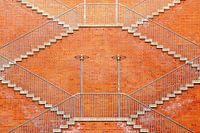 Symmetry on brick red