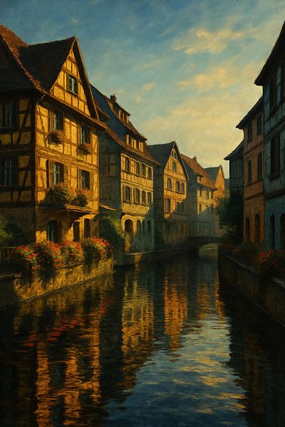 Reflets de Colmar - Lueur du soir du canal d'Alsace par Travel Shop
