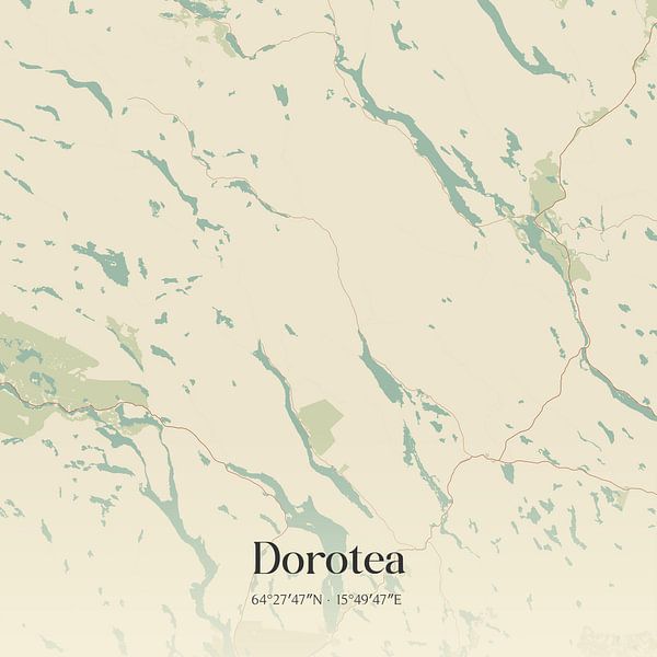 Alte Karte von Dorotea, Schweden. von Ortsdrucke