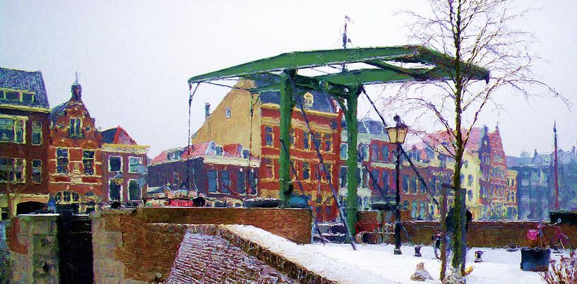 Brug Delfshaven winter 2012 by Frans Jonker