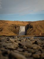 The skogafoss waterfall from a distance