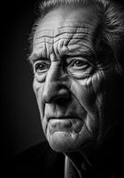 Schwarz-Weiß-Porträt eines älteren Mannes