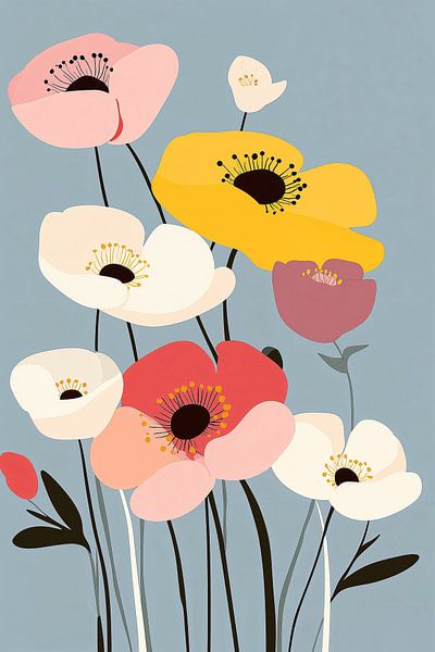 Minimalistischer Blumenmarkt in Blau von Studio BB