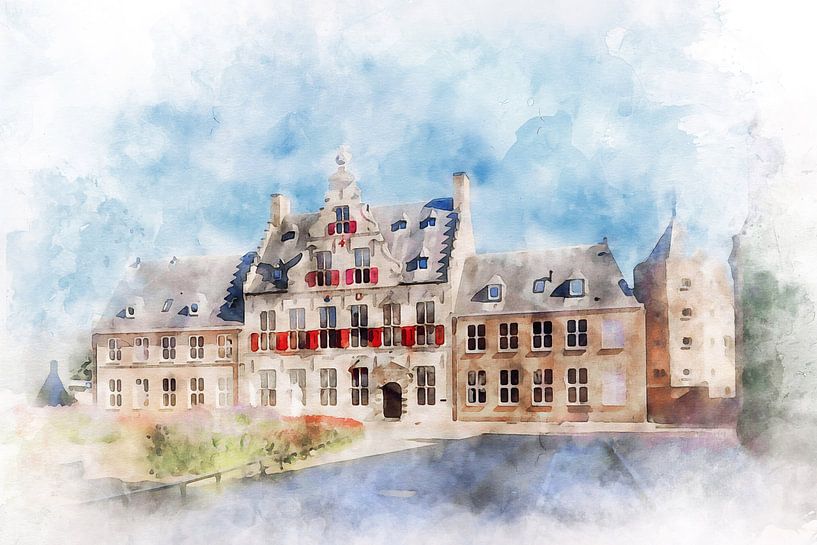 Aquarellmalerei Sint Jorisdoelen Middelburg von Danny de Klerk