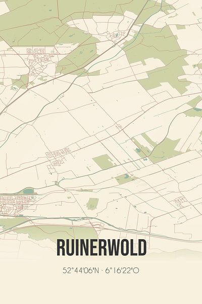 Alte Landkarte von Ruinerwold (Drenthe) von Ortsdrucke