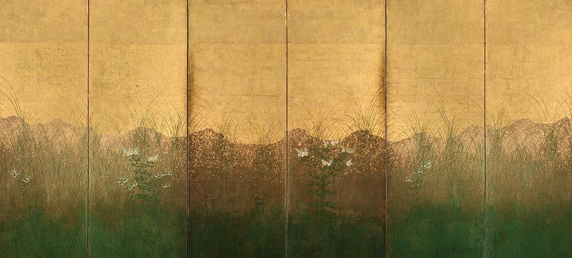 Japan, Edo-Zeit - Herbstabend mit Vollmond auf Musashino-Ebene von 1000 Schilderijen