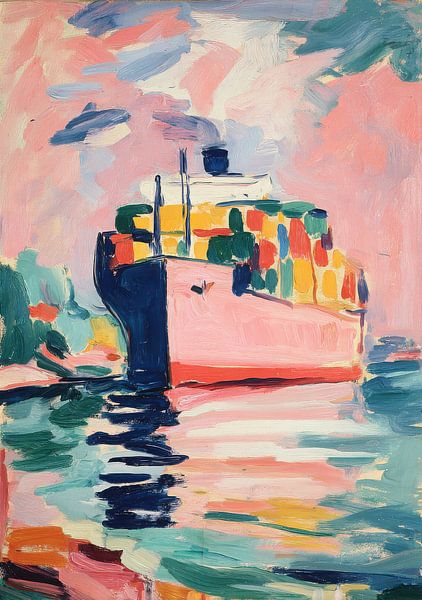 Roze boot op rustig water van Niklas Maximilian