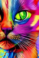 Portrait of a cat V - colorful pop art graffiti