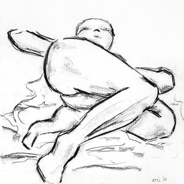 Weibliche Nacktheit im Liegen von Kris Stuurop