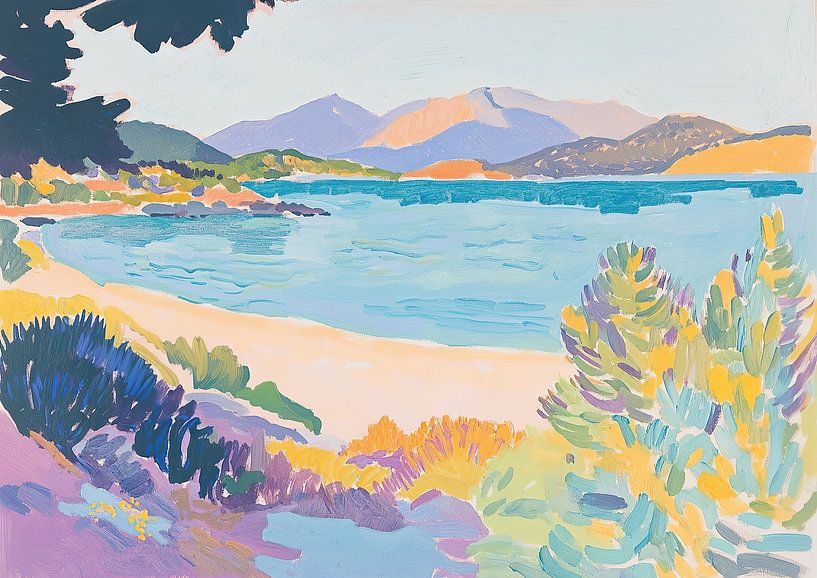 Matisse inspiriert Fauvismus See Tropisch Pastell Botanisch von Niklas Maximilian