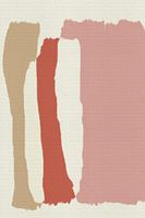 Abstrait minimaliste en rose, rouge, beige et blanc