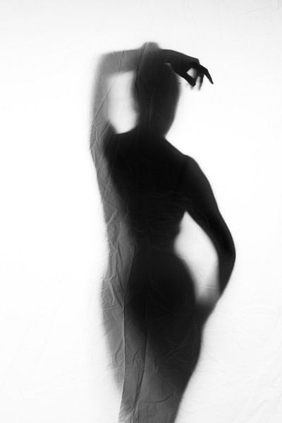 Silhouette schwarz und weiß Frau künstlerisch von Corine de Ruiter