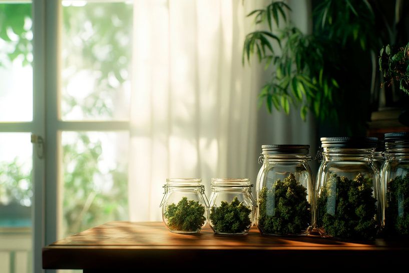 Zelfgemaakte conservering in de lichtshow van Poster Art Shop