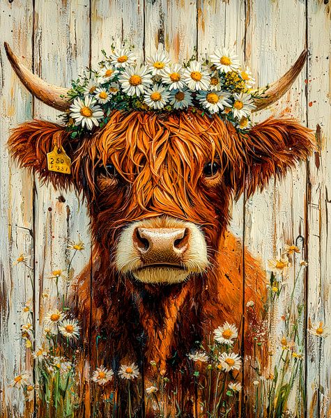 Rêve de vache - la magie des fleurs dans la lumière par Klaus Tesching - Art-AI
