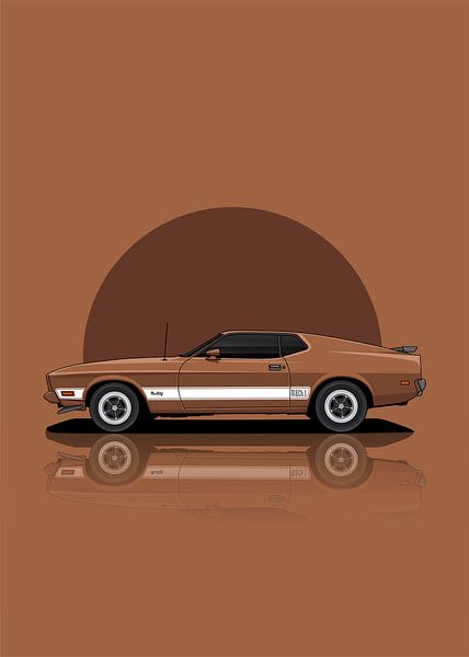 Kunst 1973 Ford Mustang Schokolade von D.Crativeart