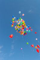 Colorful balloons fly into the sky