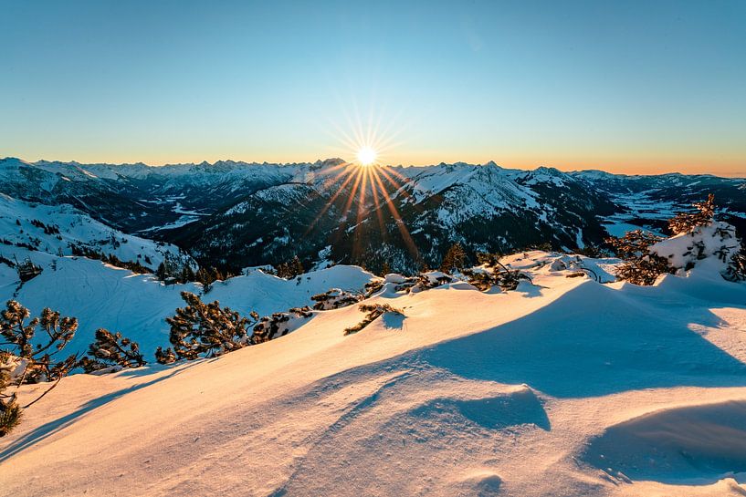 Sonnenuntergang über dem Lechtal von Leo Schindzielorz