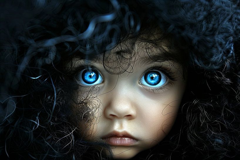 fiktives Porträt mit schwarzem Hintergrund von Egon Zitter