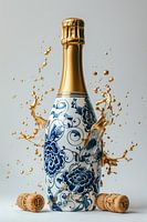 Champagne Delfts Blauw met Goud